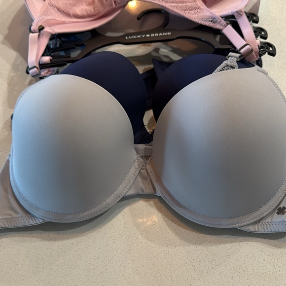 NWT Lucky Brand Women's Pink, Navy and Gray Bra Set 38C - Picture 5 of 12